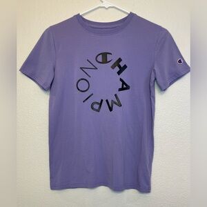 Champion Kids Vintage Wash C Logo Lavender Tee with‎ Black Logo Size L
